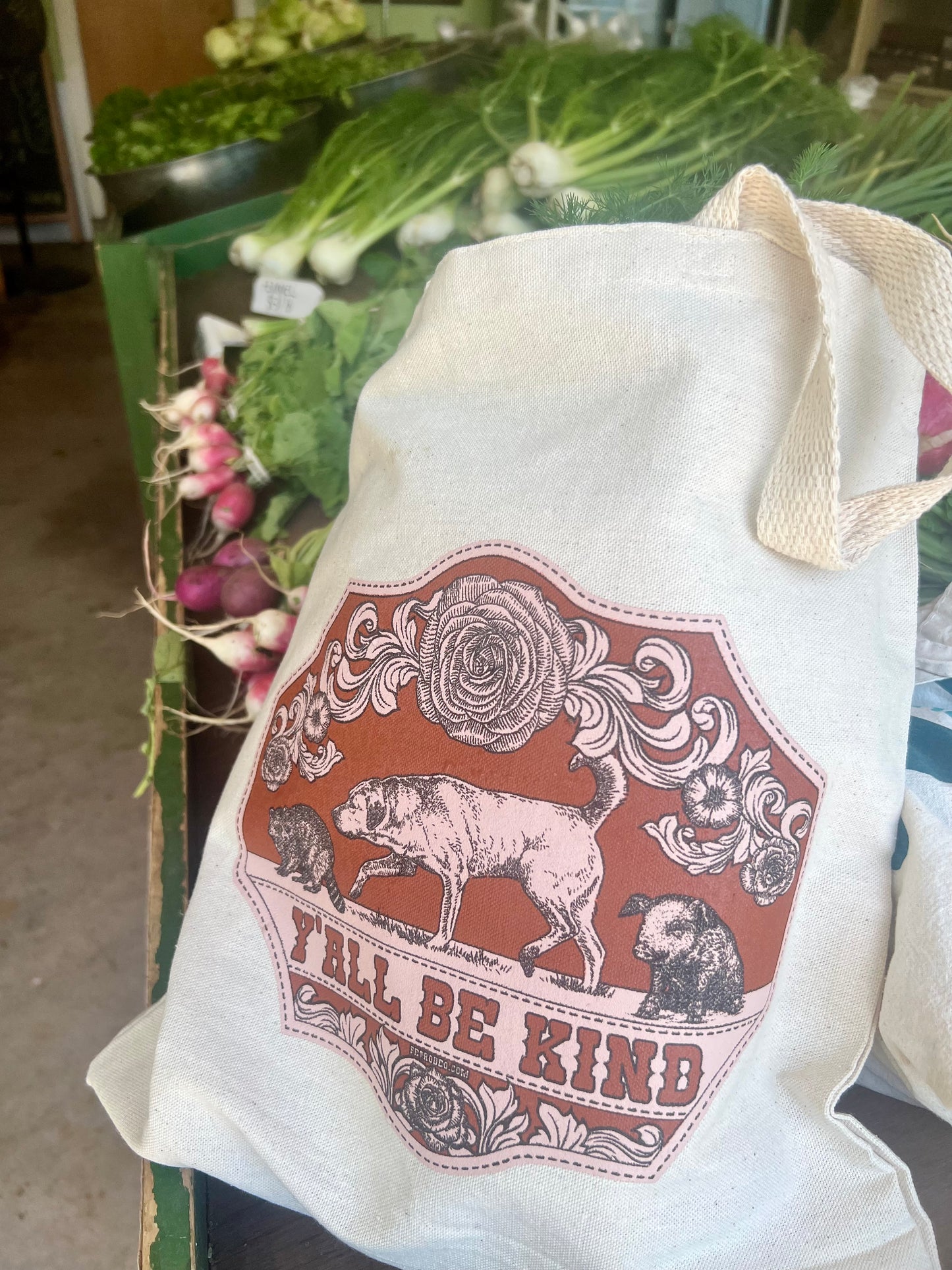 Vintage Western Canvas Tote: Y'all Be Kind