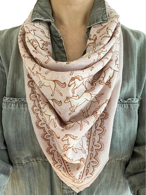 34 inch Pink Horse bandana scarf style