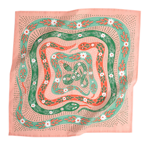 22-inch Pink Green Snakes Bandana