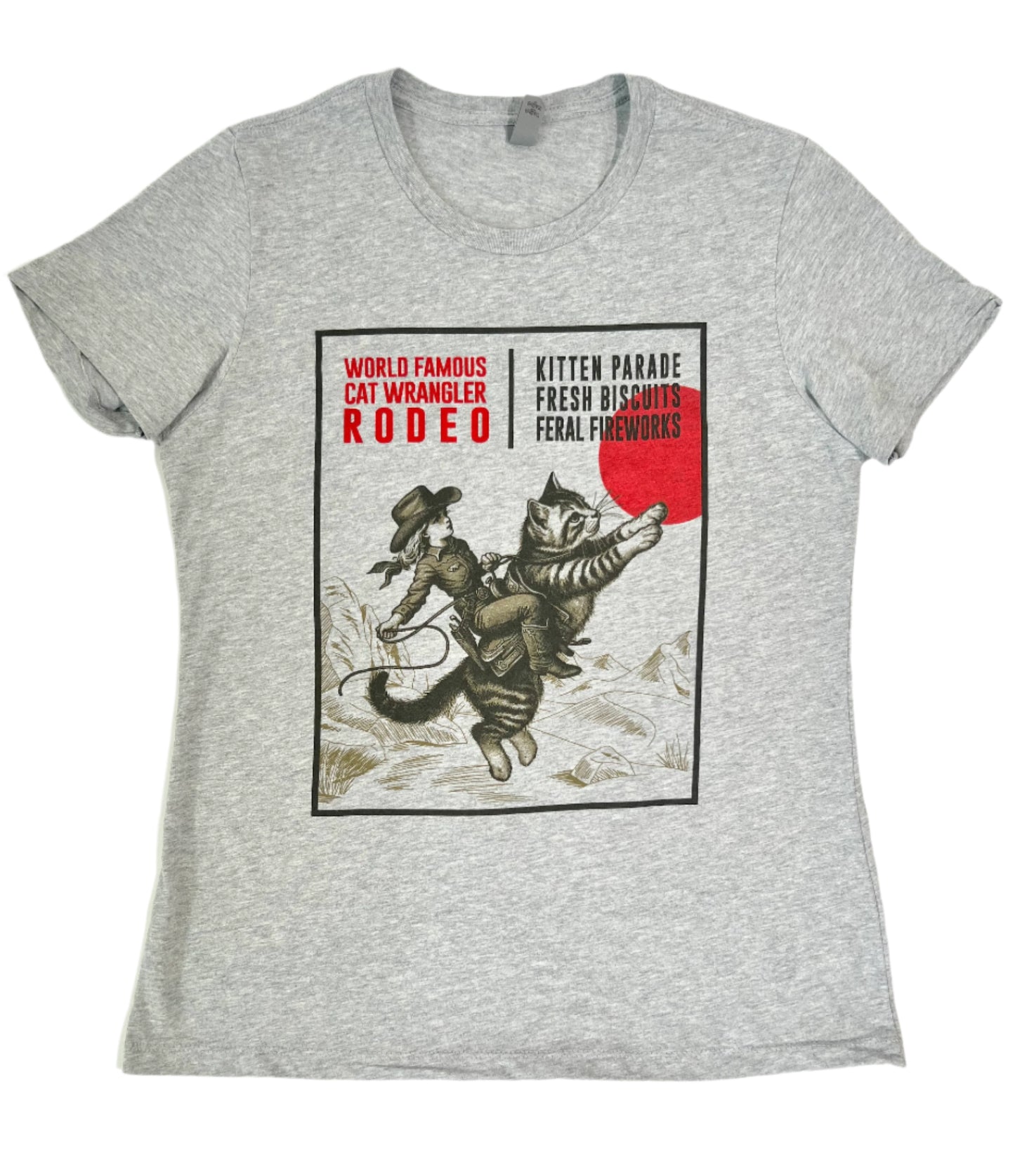 Cat Wrangler Rodeo Womens Tee in Large