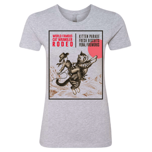 Cat Wrangler Rodeo Tee in Womens Heather Grey
