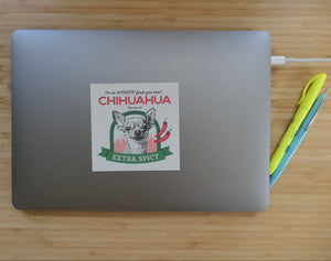 4 inch vinyl Chihuahua sticker on a laptop computer