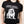 Close up image of a woman wearing Pet Rodeo's Black and White Bulldog Graphic tee