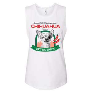 Spicy Chihuahua Women's Festival Tank in White
