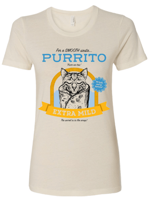 Womens Purrito Kitty Vintage Graphic Tee
