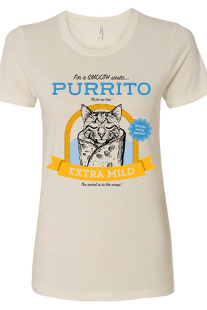 Womens Purrito Kitty Vintage Graphic Tee